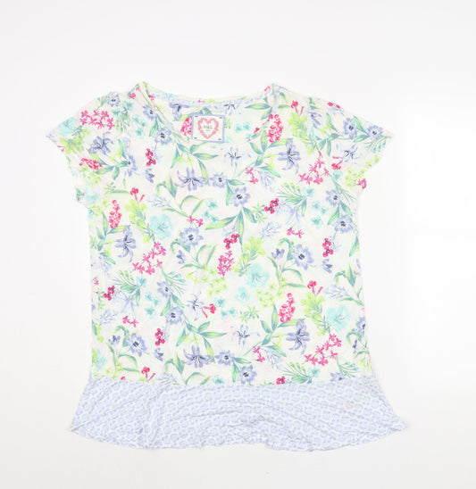 Marks and Spencer Womens Multicoloured Floral Viscose Top Pyjama Top Size 14