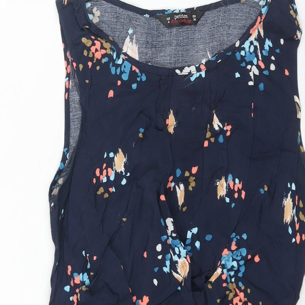 Miss Selfridge Womens Multicoloured Geometric Viscose A-Line Size 6 Round Neck Pullover