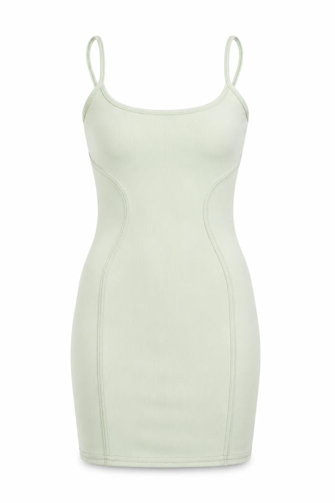 PRETTYLITTLETHING Womens Green Polyester Bodycon Size 8 Scoop Neck Pullover - Seam Detail