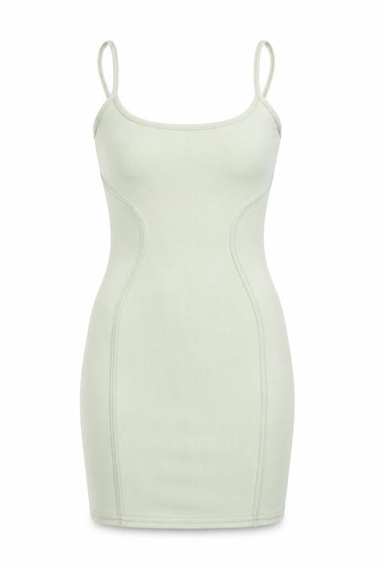PRETTYLITTLETHING Womens Green Polyester Bodycon Size 8 Scoop Neck Pullover - Seam Detail