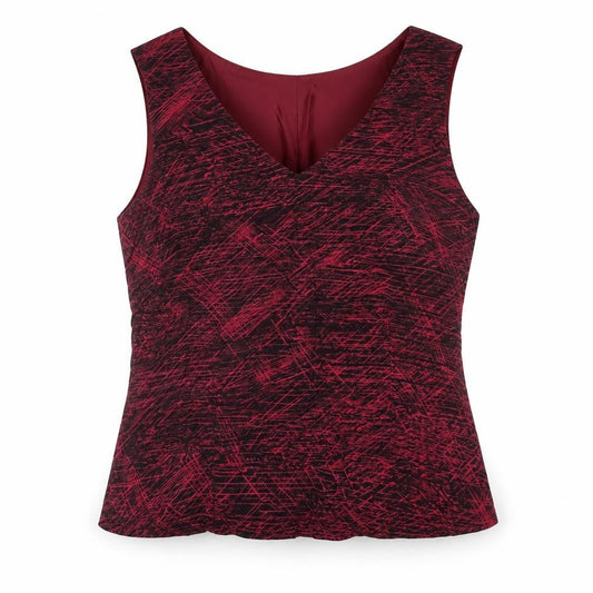 Planet Womens Pink Geometric Cupro Camisole Blouse Size 14 V-Neck