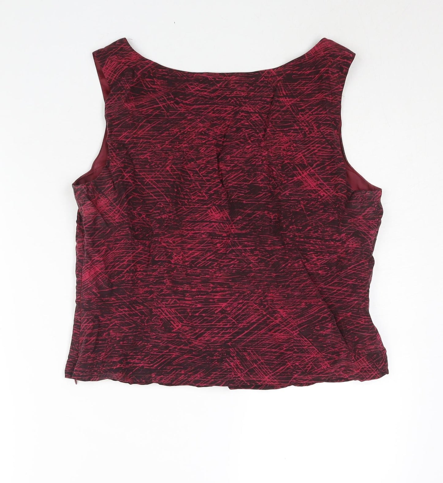 Planet Womens Pink Geometric Cupro Camisole Blouse Size 14 V-Neck