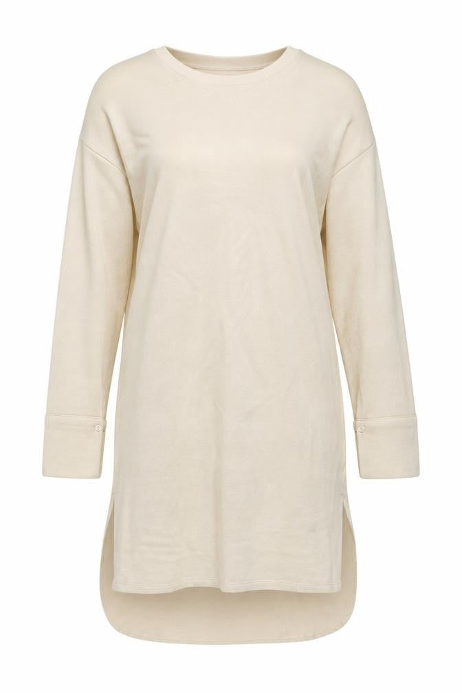 Zara Womens Beige Polyester Jumper Dress Size S Round Neck Pullover