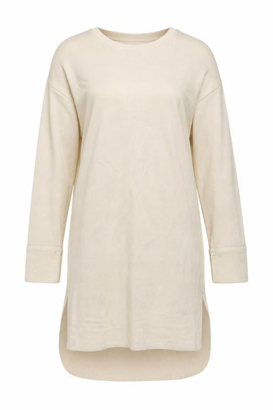 Zara Womens Beige Polyester Jumper Dress Size S Round Neck Pullover