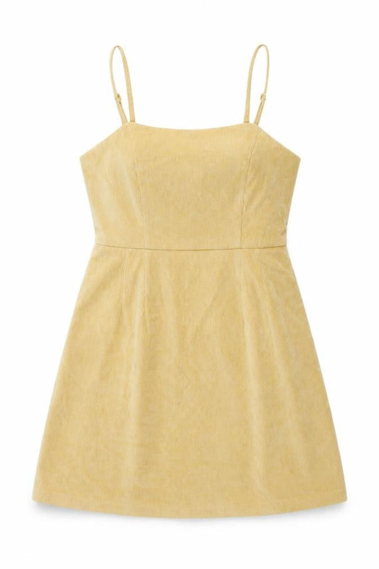 Cooperative Womens Yellow Cotton Mini Size M Square Neck Zip