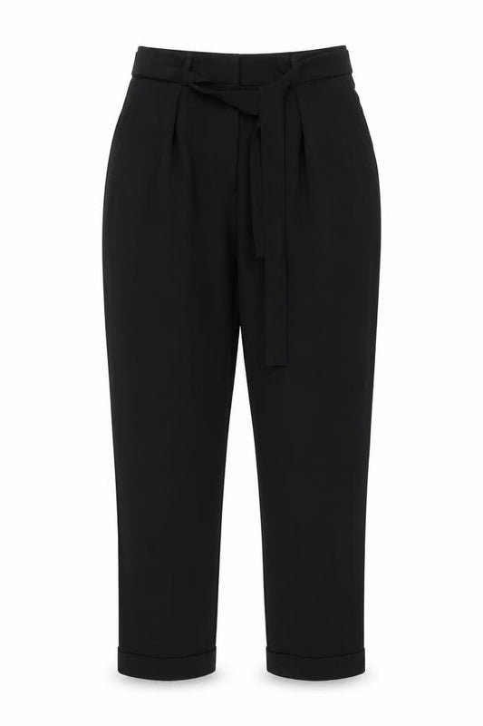 ASOS Womens Black Polyester Trousers Size 10 L28 in Regular Zip - Belted
