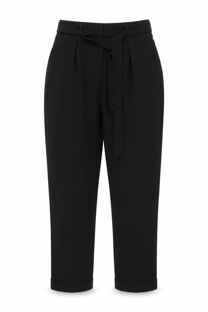ASOS Womens Black Polyester Trousers Size 10 L28 in Regular Zip - Belted