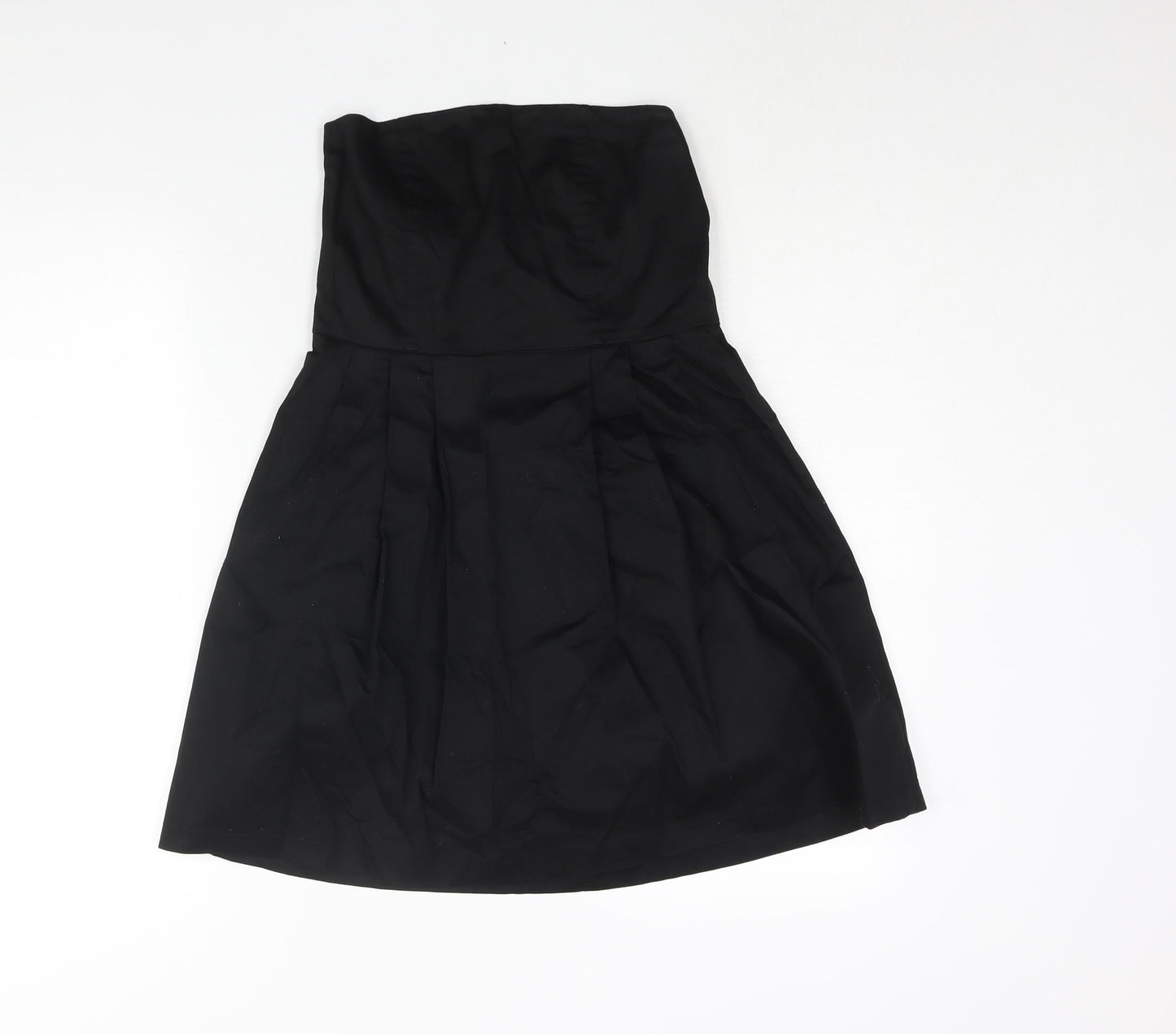 SOHO Womens Black Polyester A-Line Size 14 Square Neck Zip