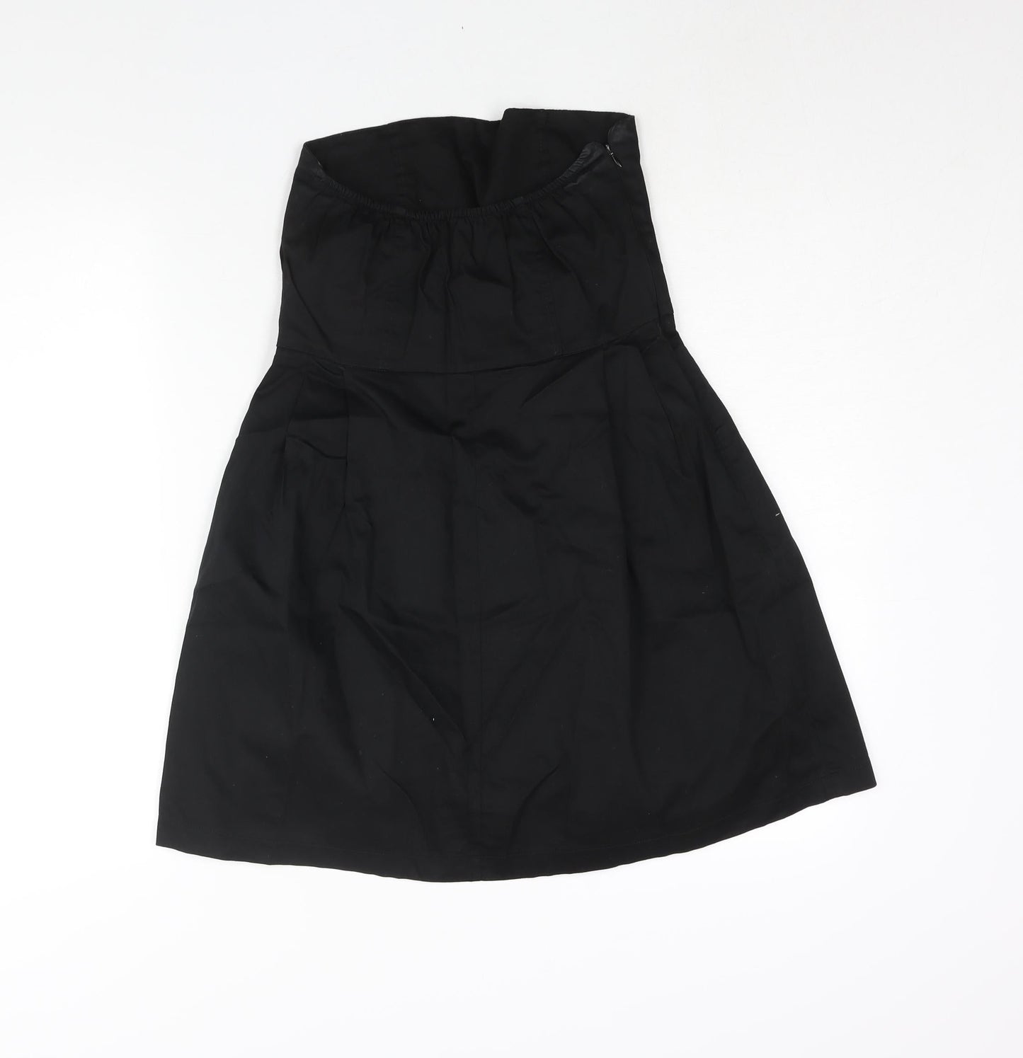 SOHO Womens Black Polyester A-Line Size 14 Square Neck Zip