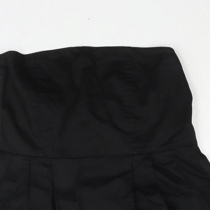 SOHO Womens Black Polyester A-Line Size 14 Square Neck Zip