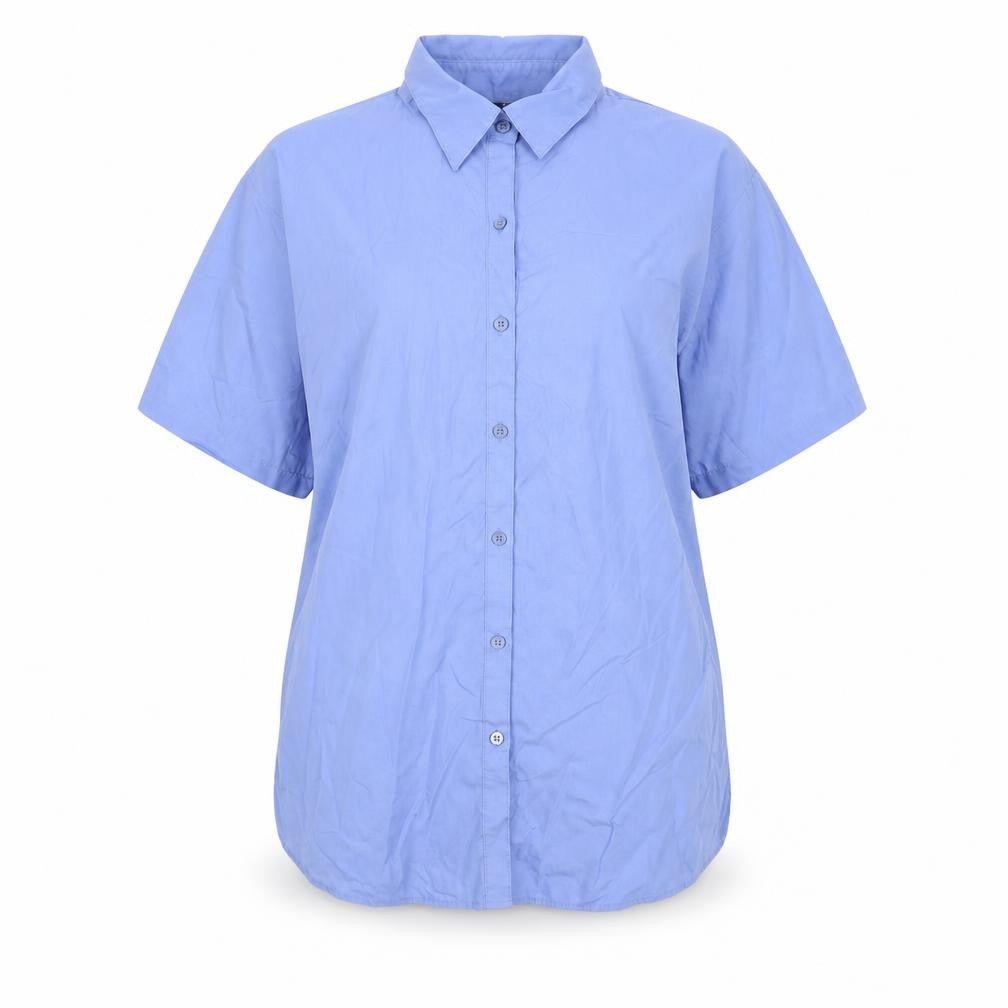 Premier Womens Blue Polyester Basic Button-Up Size 16 Collared