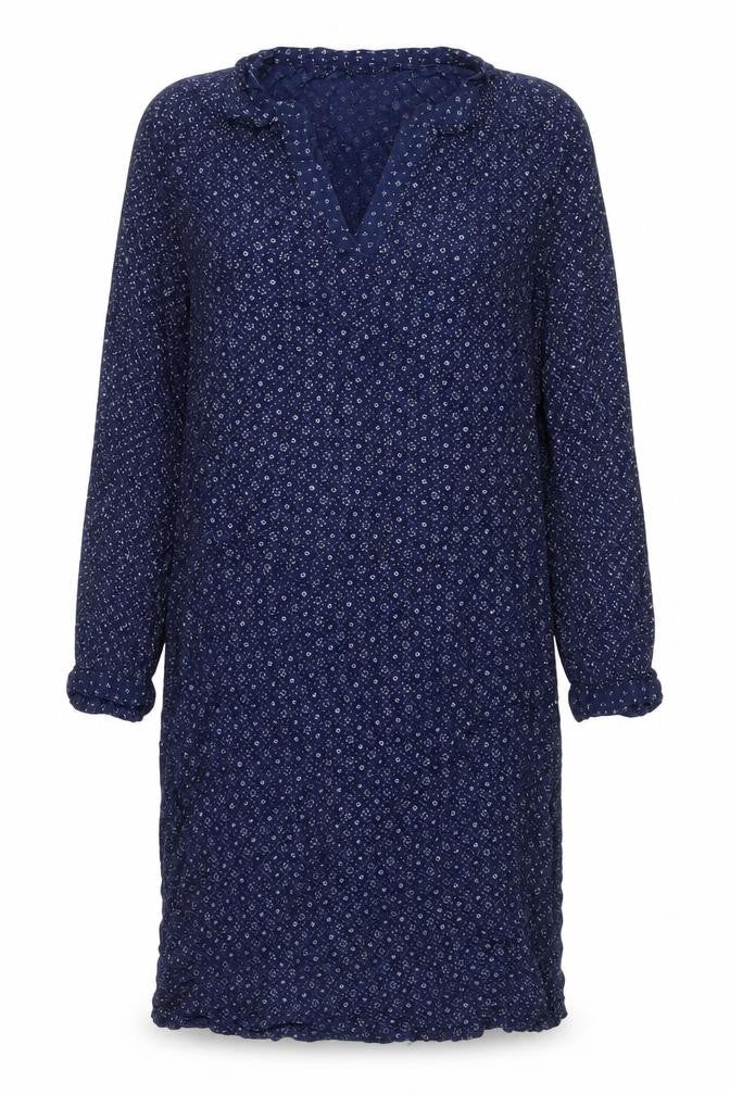 H&M Womens Blue Geometric Viscose Shift Size 10 V-Neck Button
