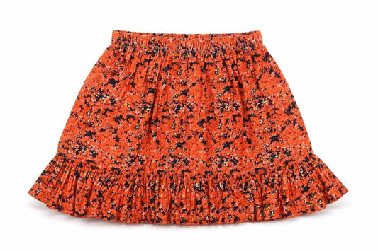 Zara Womens Red Floral Polyester A-Line Skirt Size S - Frill