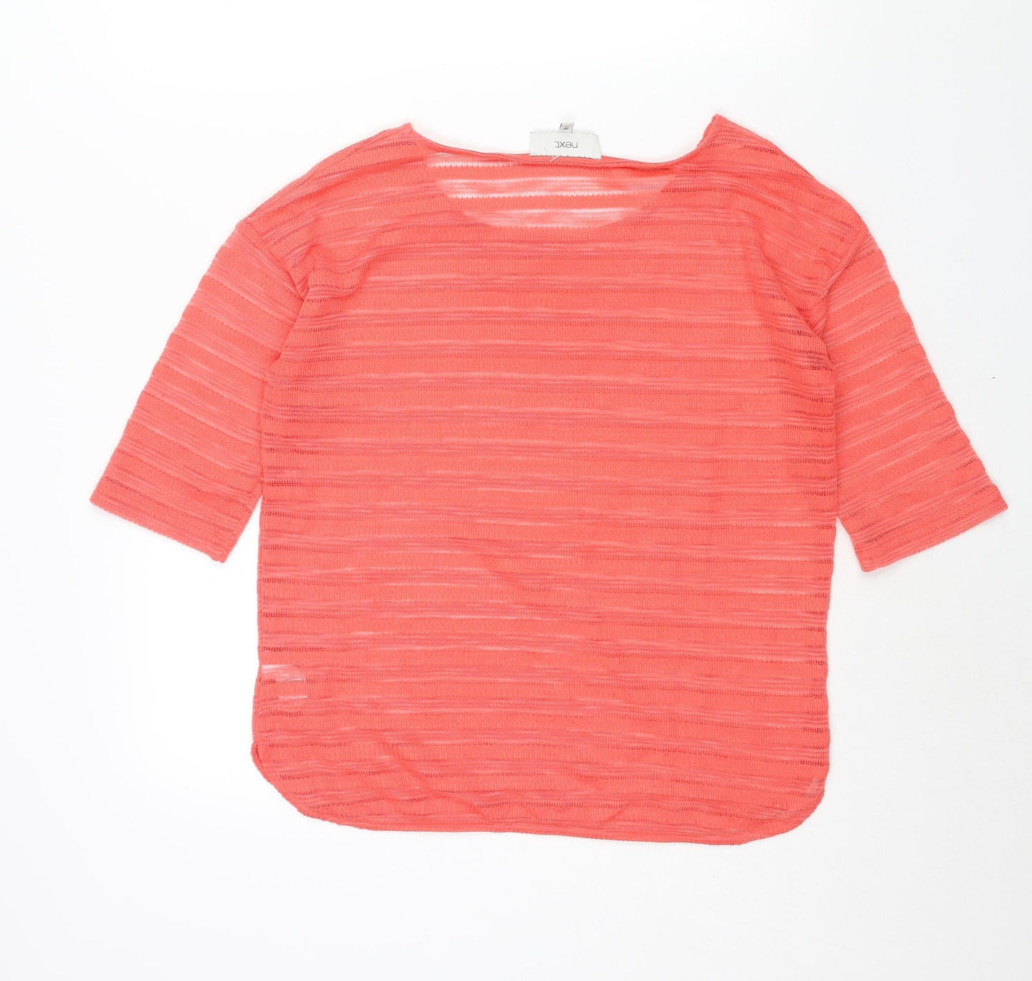 NEXT Womens Pink Polyester Basic Blouse Size 12 Round Neck