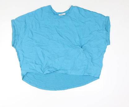 Next Womens Blue Modal Basic Blouse Size 22 Round Neck
