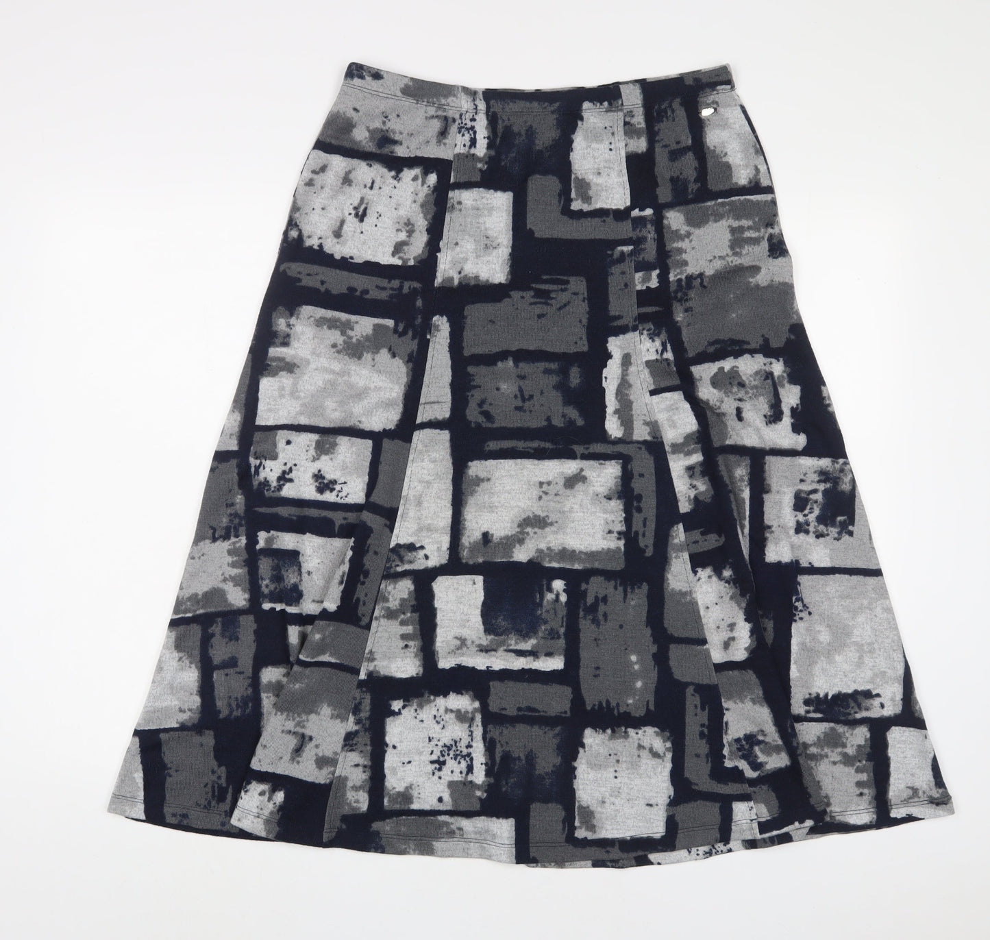 Tigi Womens Grey Geometric Polyester A-Line Skirt Size 10 - 10/12