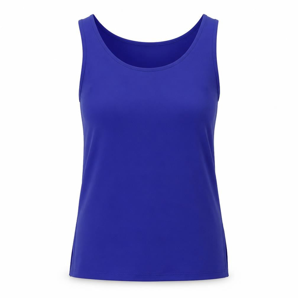 Country Casuals Womens Blue Polyester Basic Tank Size S Scoop Neck