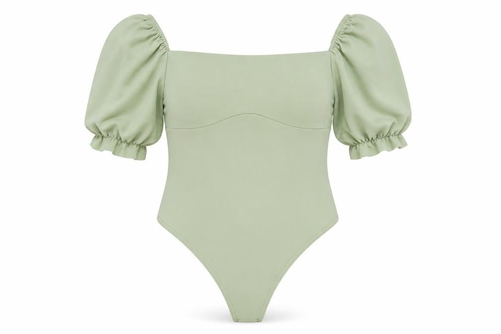 I SAW IT FIRST Womens Green Polyester Bodysuit One-Piece Size 14 Pullover