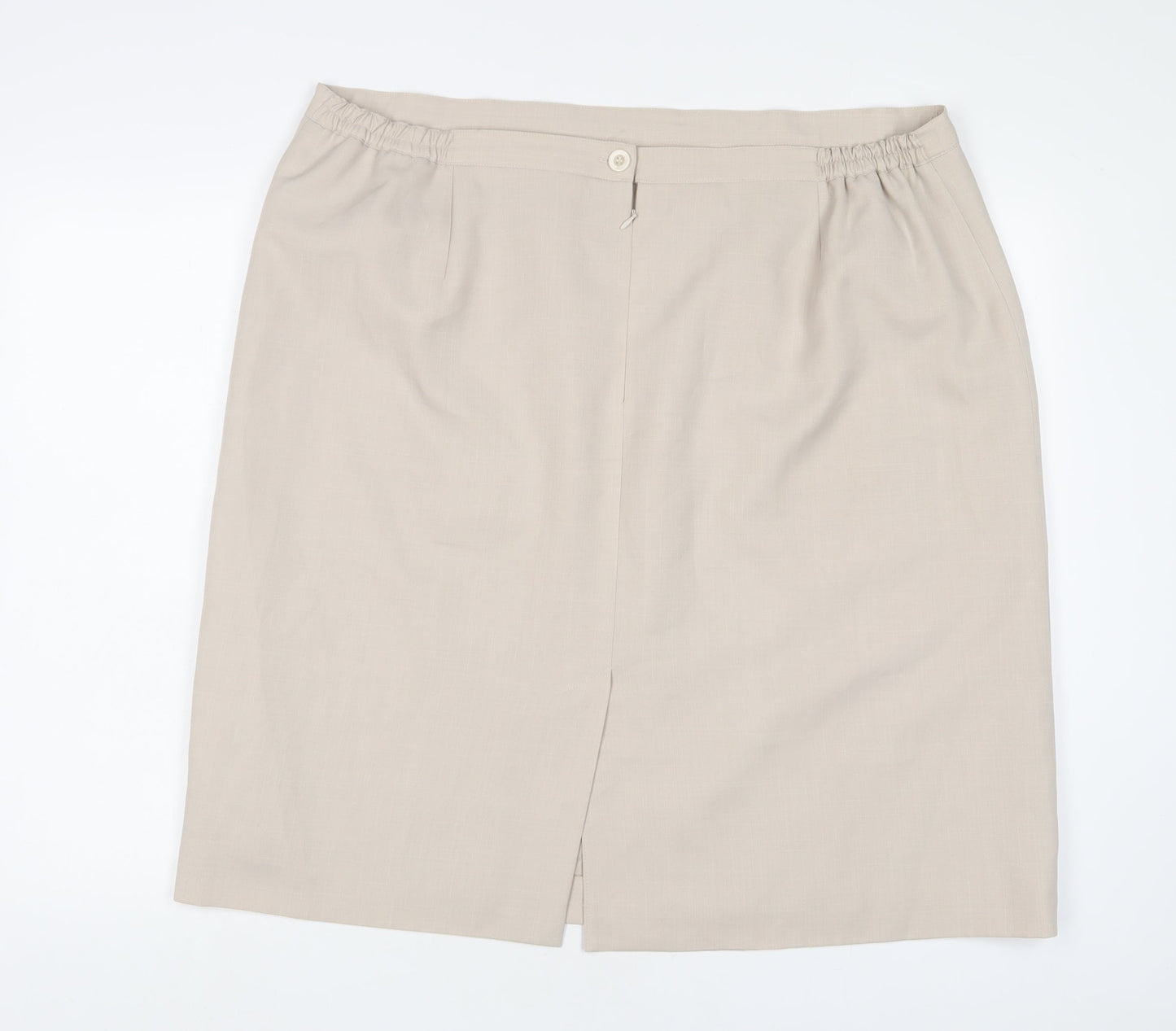 Debenhams Womens Beige Polyester A-Line Skirt Size 22 Zip