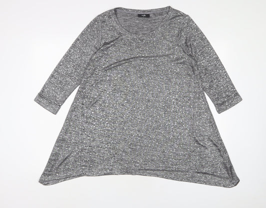 Wallis Womens Grey Polyester A-Line Size M Crew Neck Pullover