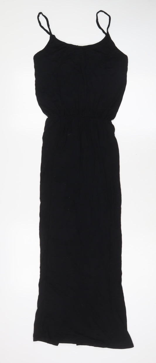 River Island Womens Black Viscose A-Line Size 8 Scoop Neck Pullover