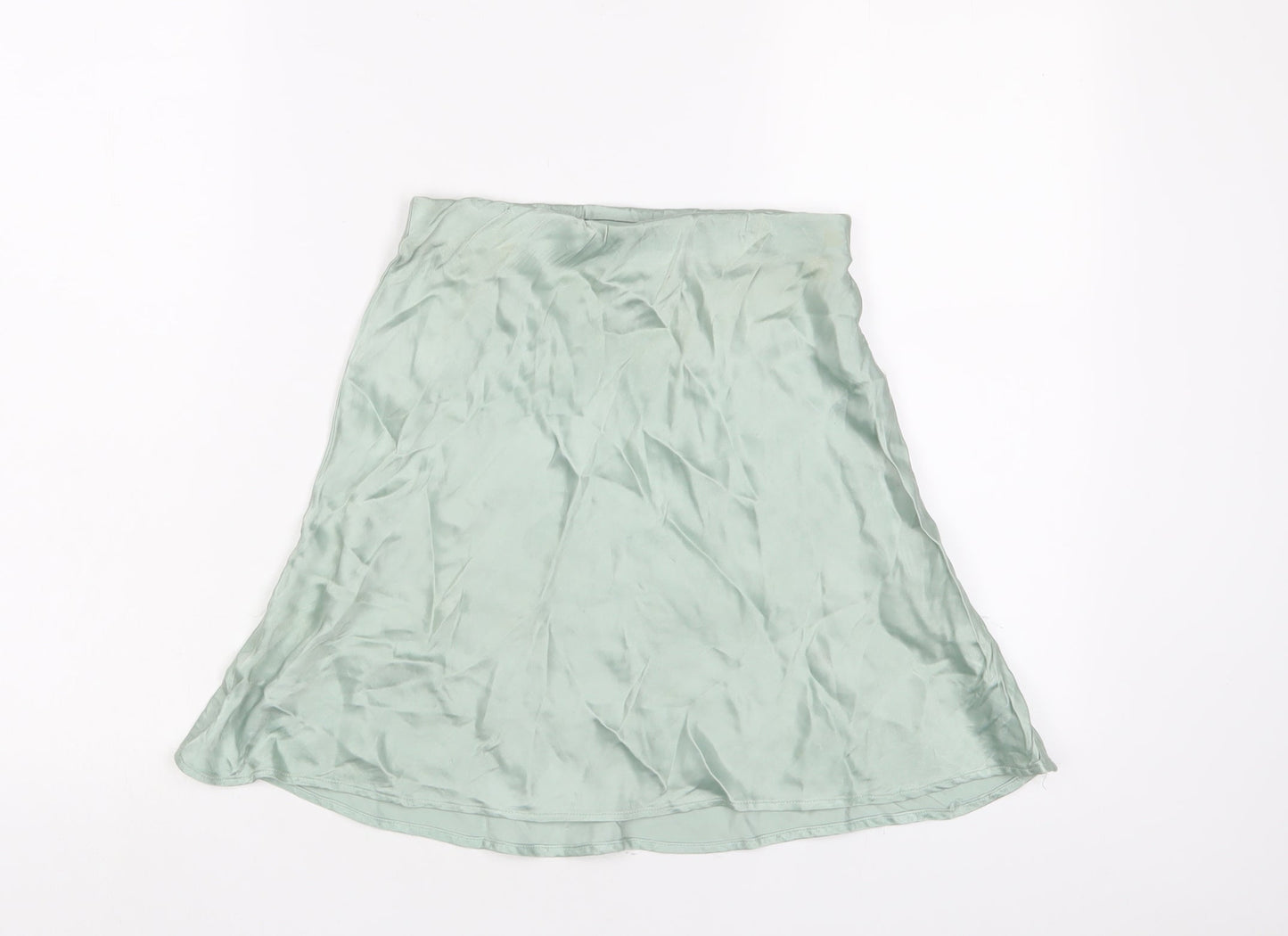 H&M Womens Green Polyester A-Line Skirt Size XS