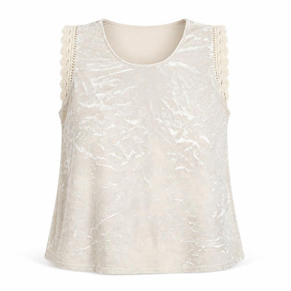 Per Una Womens Beige Polyester Basic Tank Size 14 Scoop Neck - Embroidered