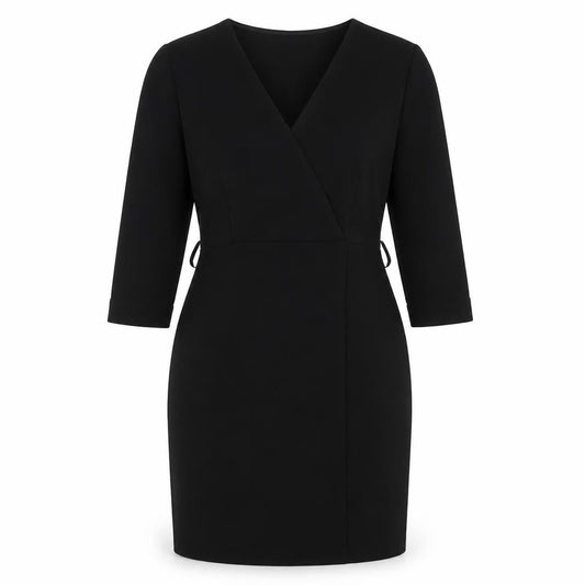 Mango Womens Black Polyester Sheath Size M V-Neck Zip
