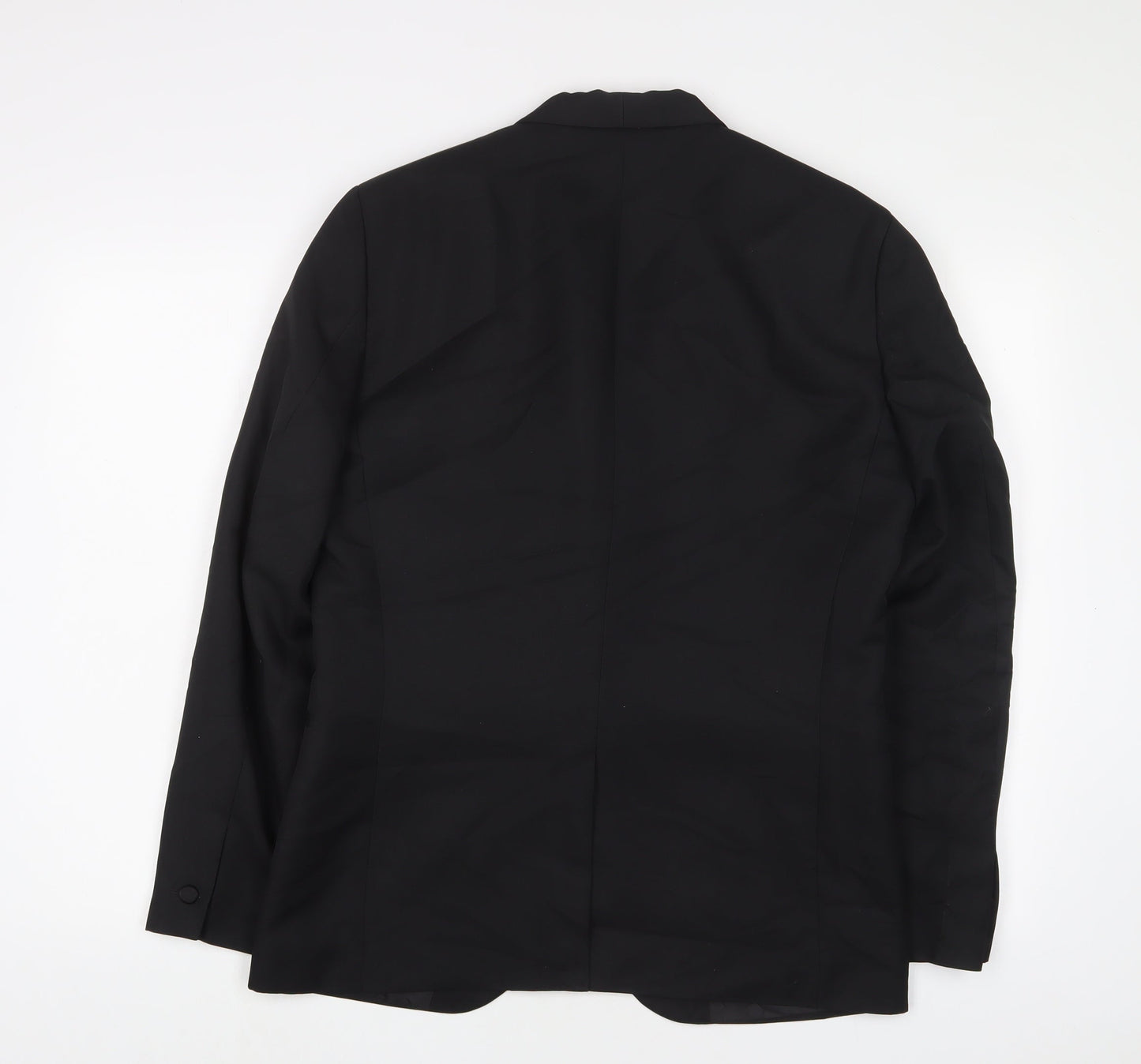 H&M Mens Black Polyester Jacket Suit Jacket Size 40 Regular
