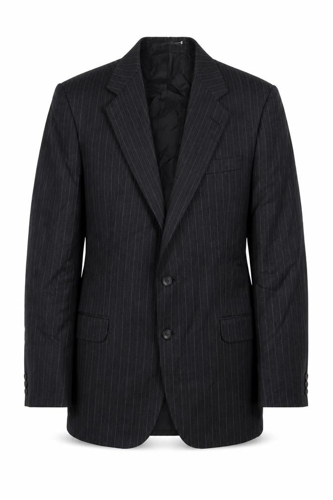 St Michael Mens Grey Striped Wool Jacket Suit Jacket Size 42 Regular