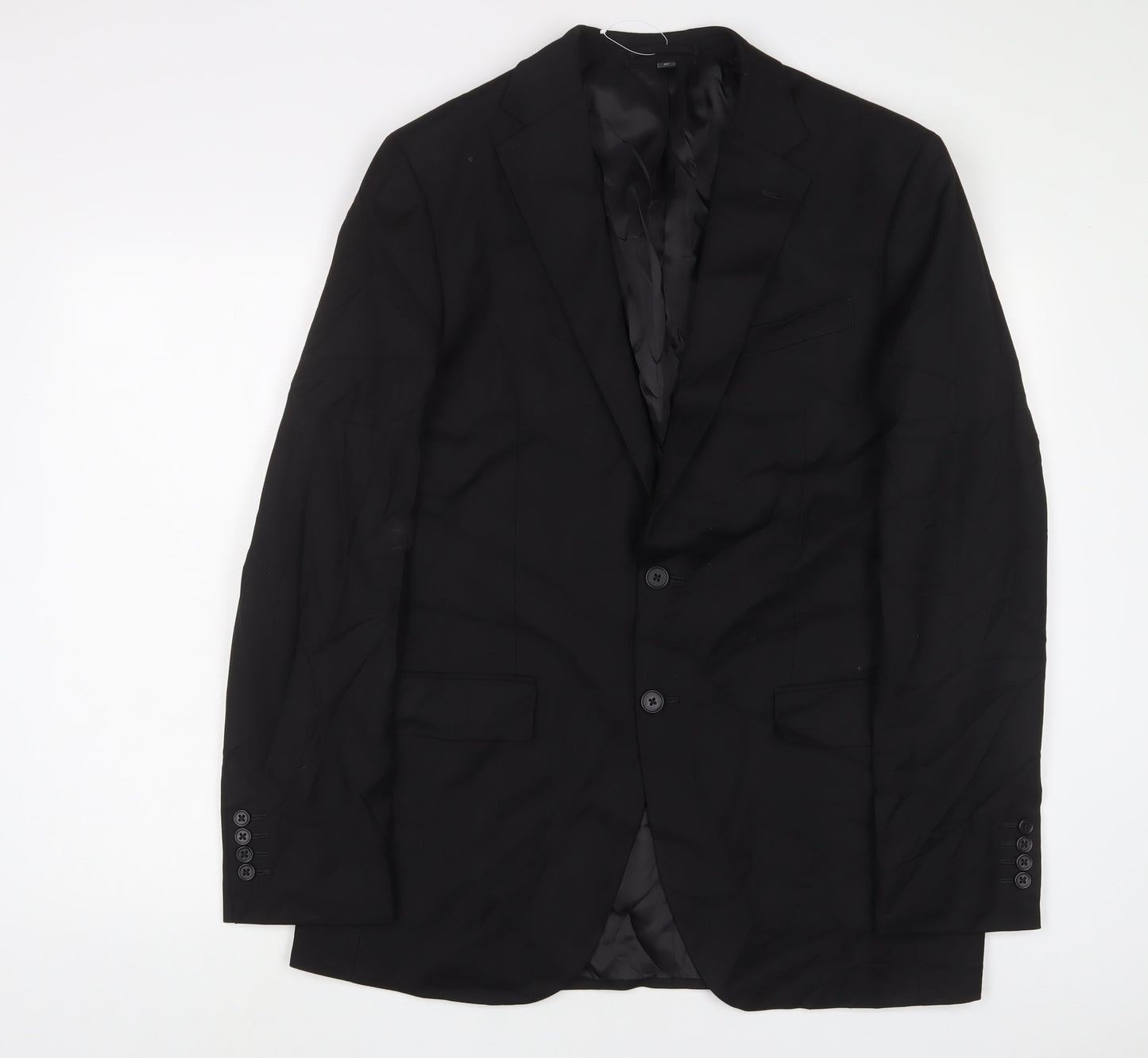 Marks and Spencer Mens Black Polyester Jacket Suit Jacket Size 40 Regular