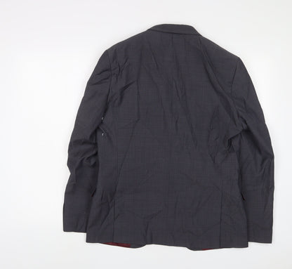 Benetti Mens Grey Wool Jacket Suit Jacket Size 40 Regular
