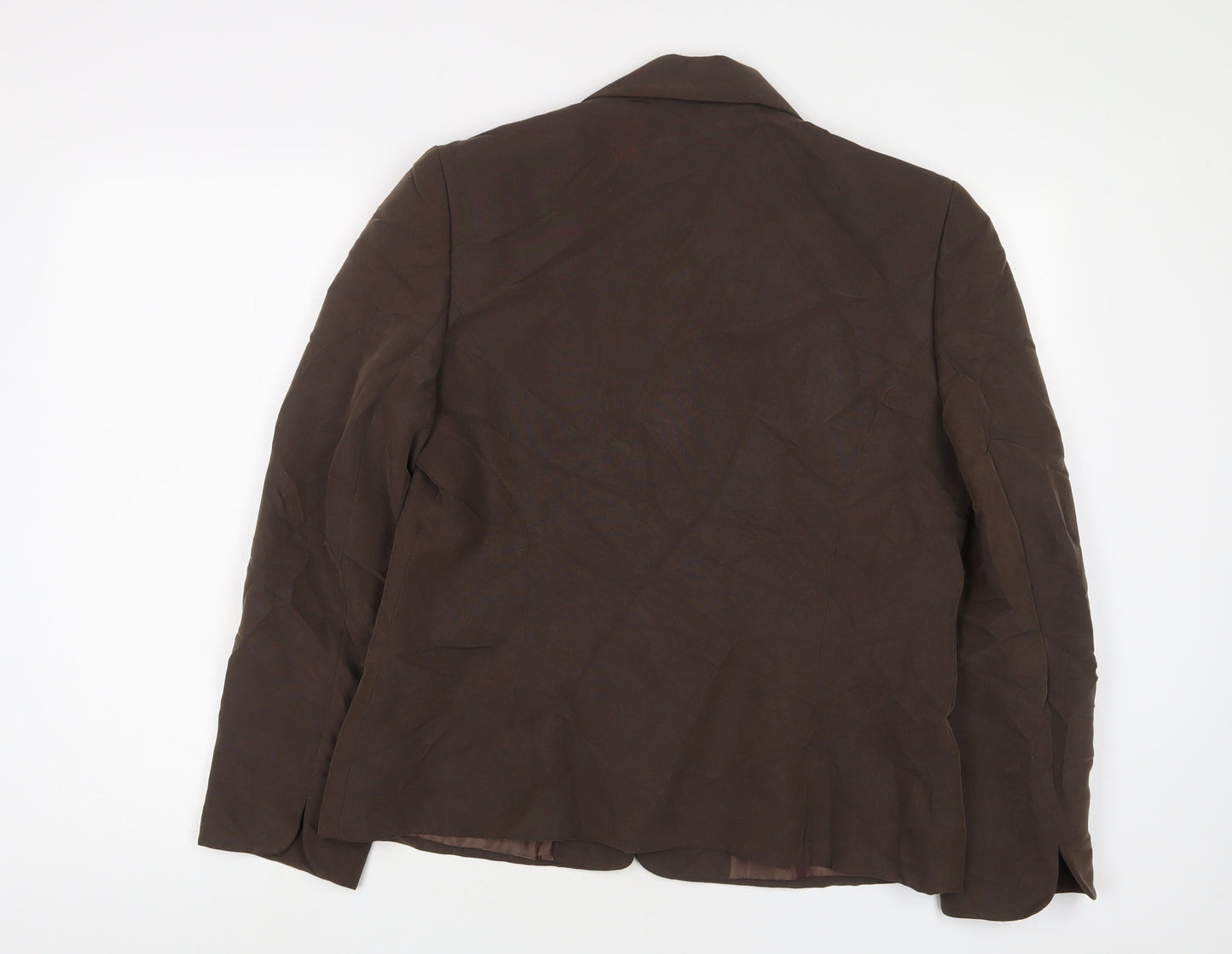 EWM Womens Brown Jacket Blazer Size 14 Button
