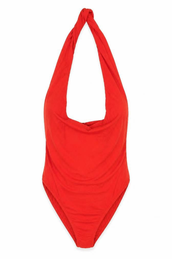 Boohoo Womens Red Polyester Bodysuit One-Piece Size 14 Pullover