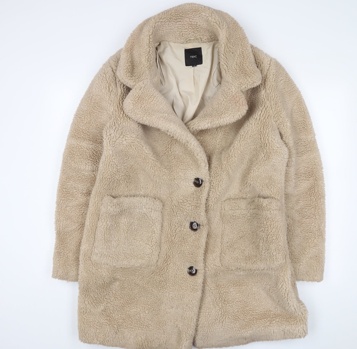 NEXT Womens Beige Jacket Size 14 Button - Pockets