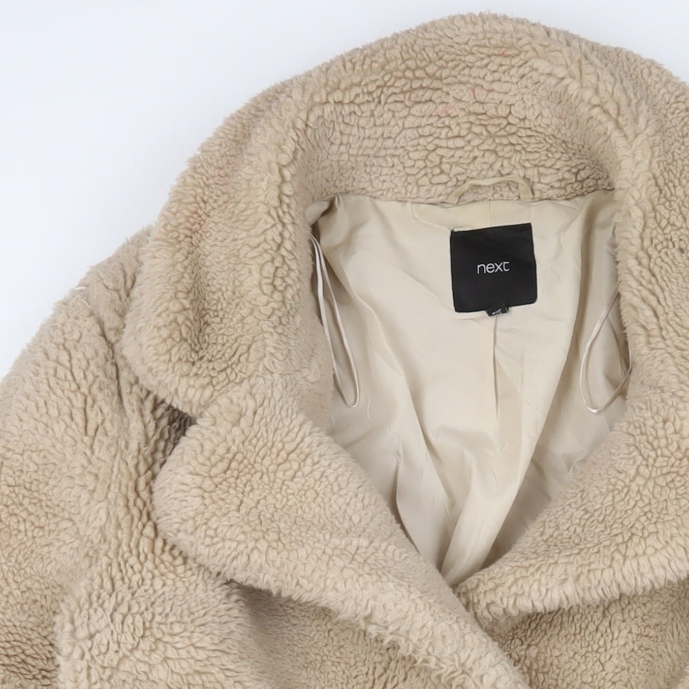 NEXT Womens Beige Jacket Size 14 Button - Pockets
