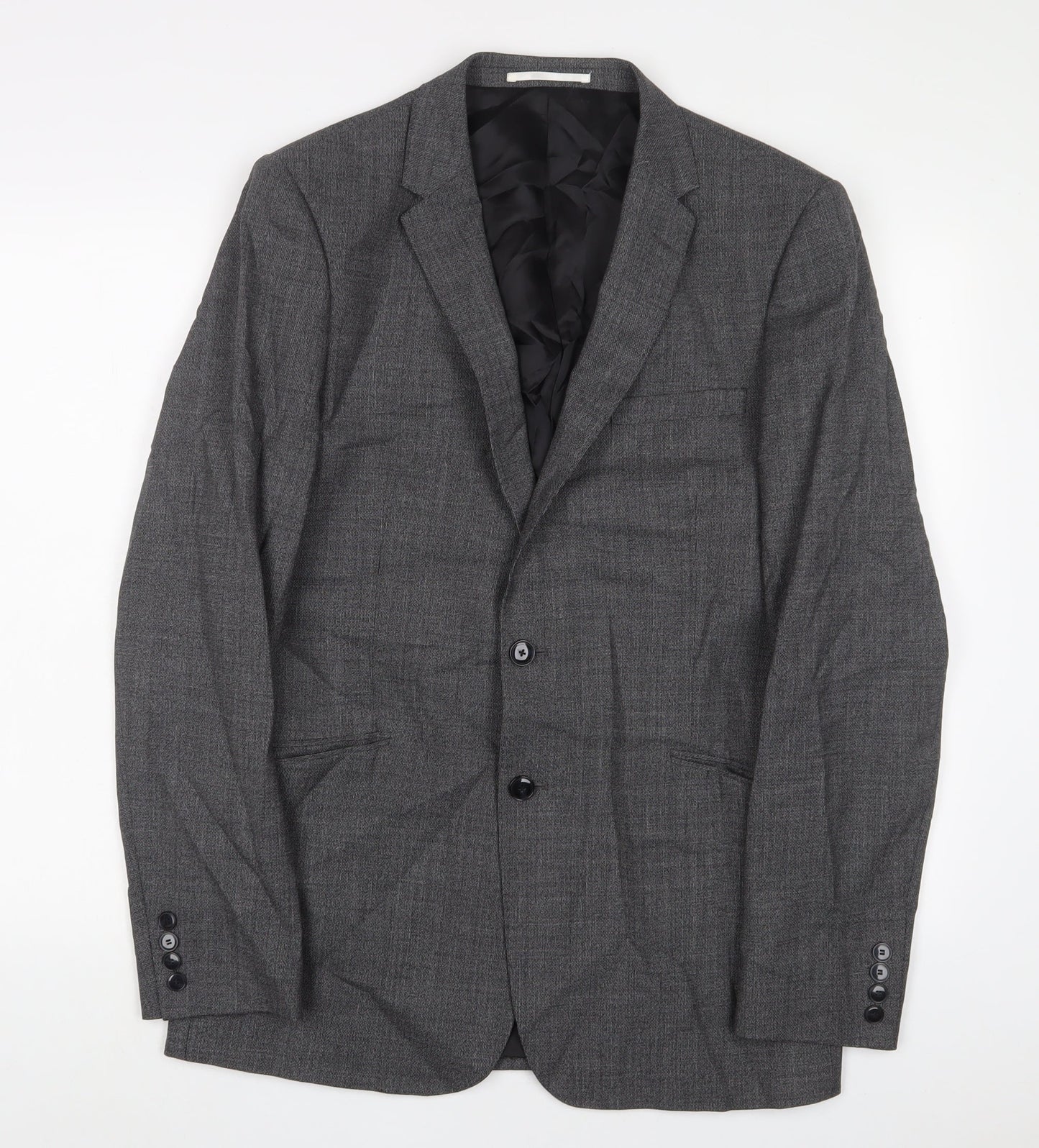 John Lewis Mens Grey Wool Jacket Suit Jacket Size 42 Regular