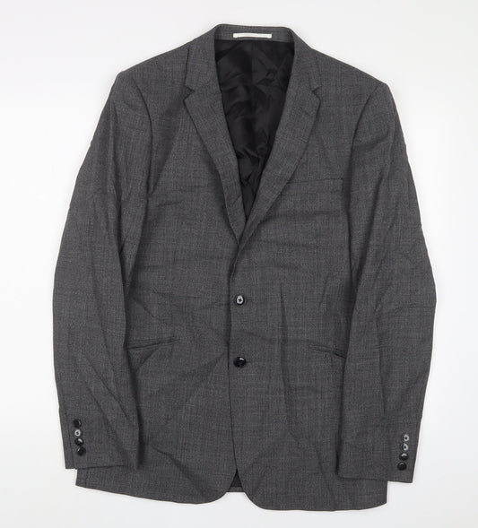 John Lewis Mens Grey Wool Jacket Suit Jacket Size 42 Regular