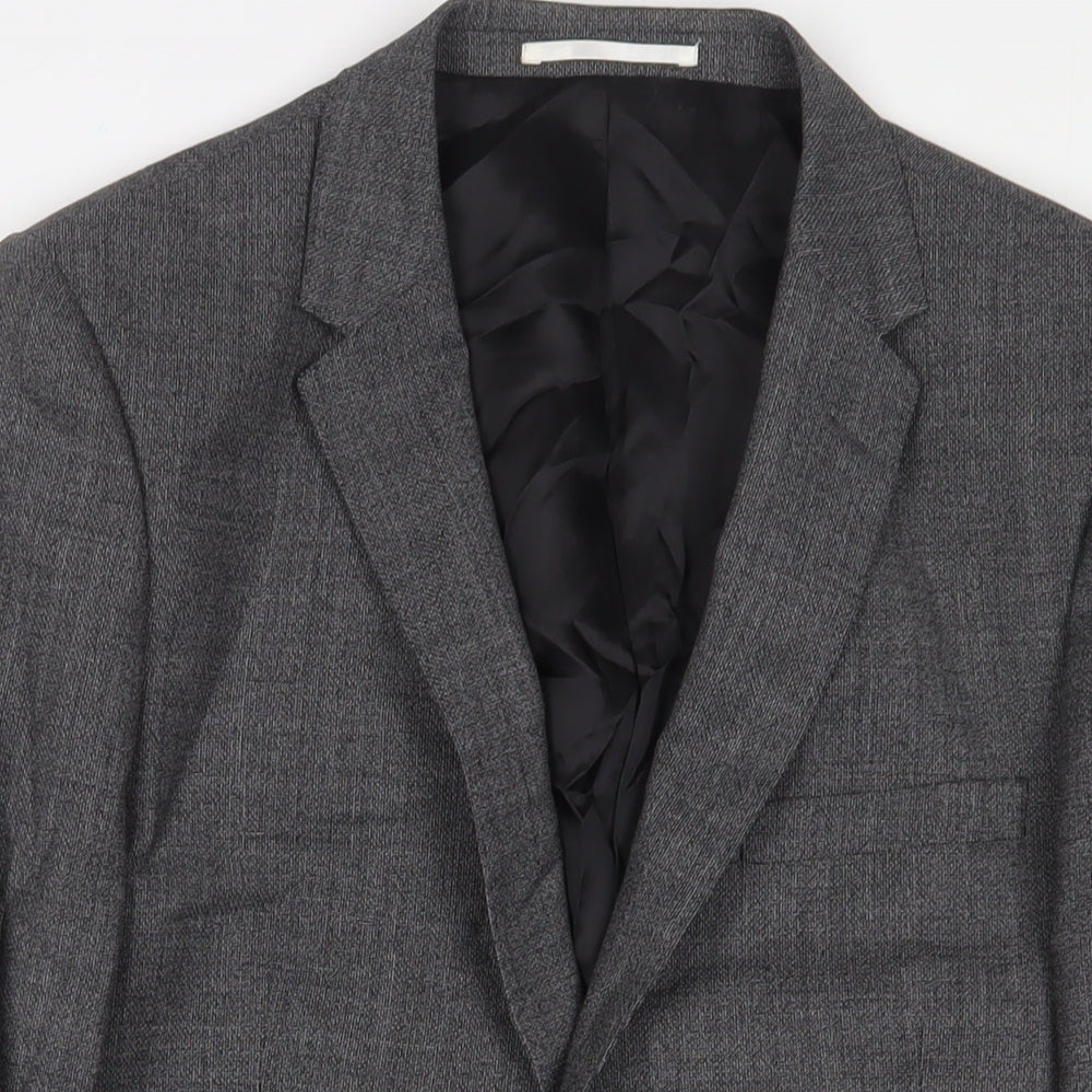 John Lewis Mens Grey Wool Jacket Suit Jacket Size 42 Regular