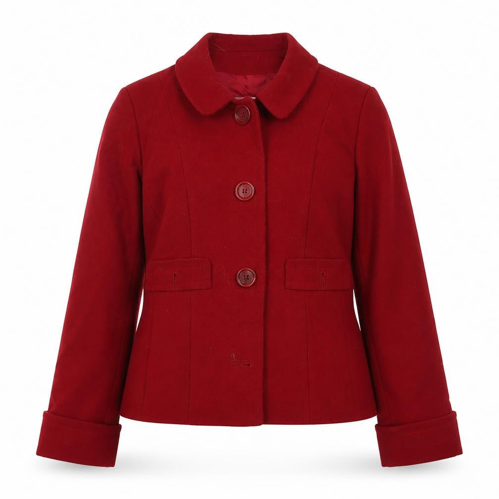 Gerard Darel Womens Red Jacket Size 14 Button