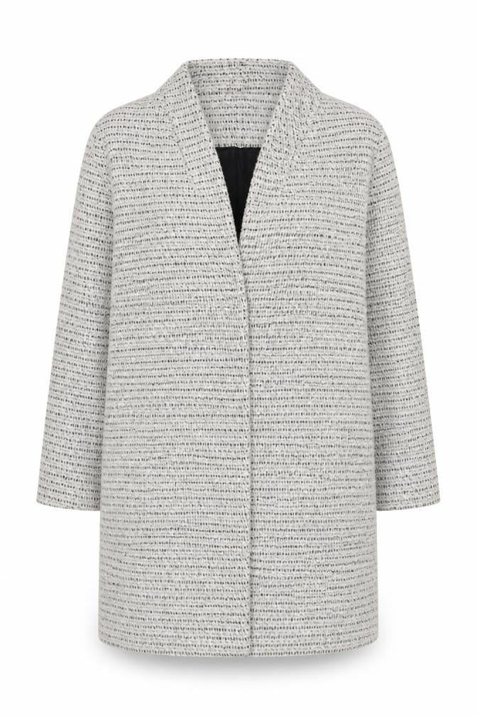 Monsoon Womens Grey Overcoat Jacket Size L Snap
