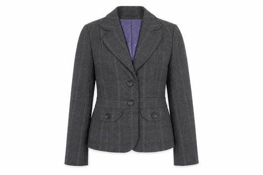 Next Womens Grey Plaid Jacket Blazer Size 10 Button