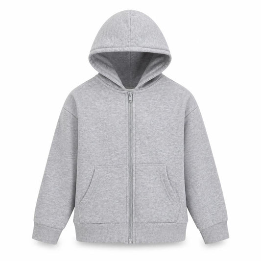 H&M Girls Grey Cotton Full Zip Hoodie Size 4-5 Years Zip