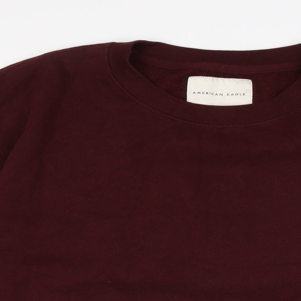 American Eagle Mens Red Cotton Pullover Sweatshirt Size L
