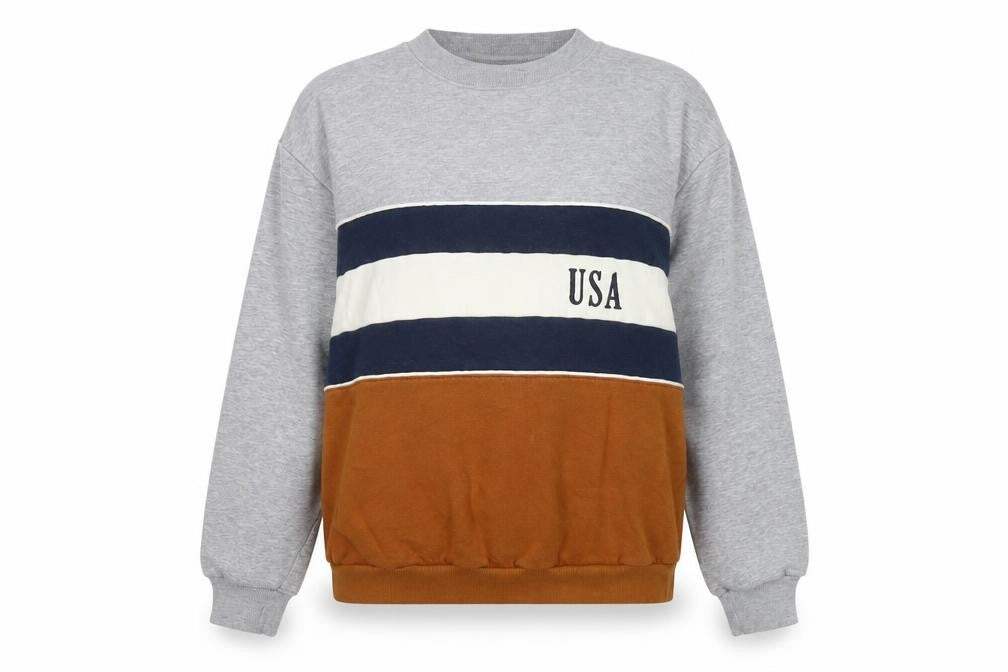 pacific republic Womens Grey Cotton Pullover Sweatshirt Size S
