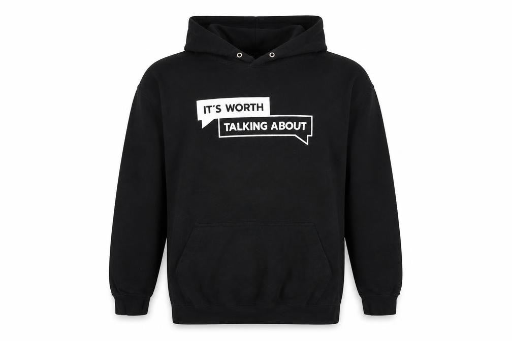Just Hoods Mens Black Cotton Pullover Sweatshirt Size L
