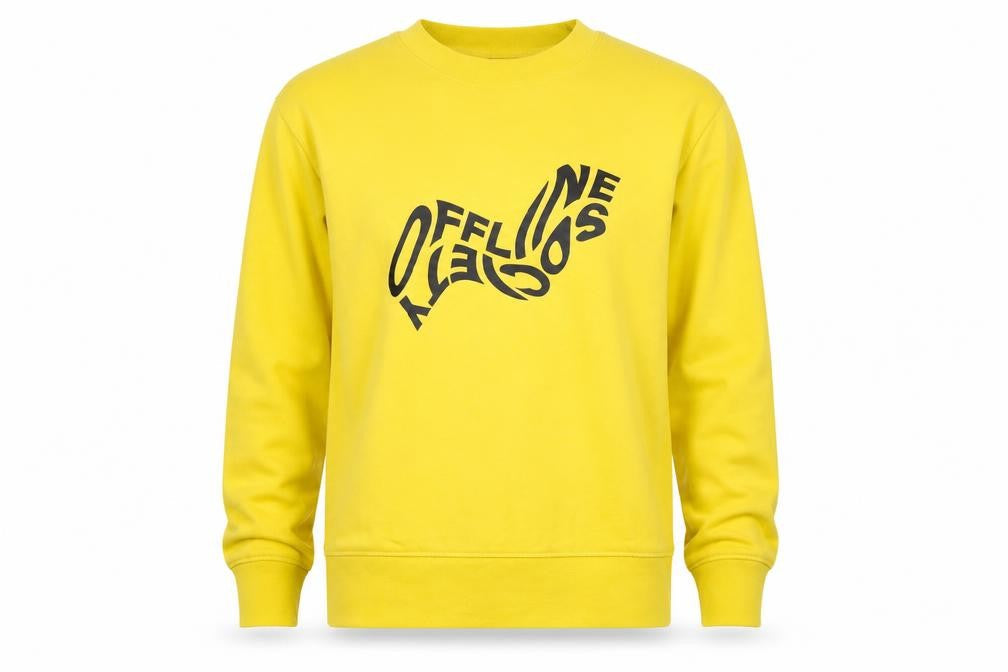 H&M Mens Yellow Cotton Pullover Sweatshirt Size S