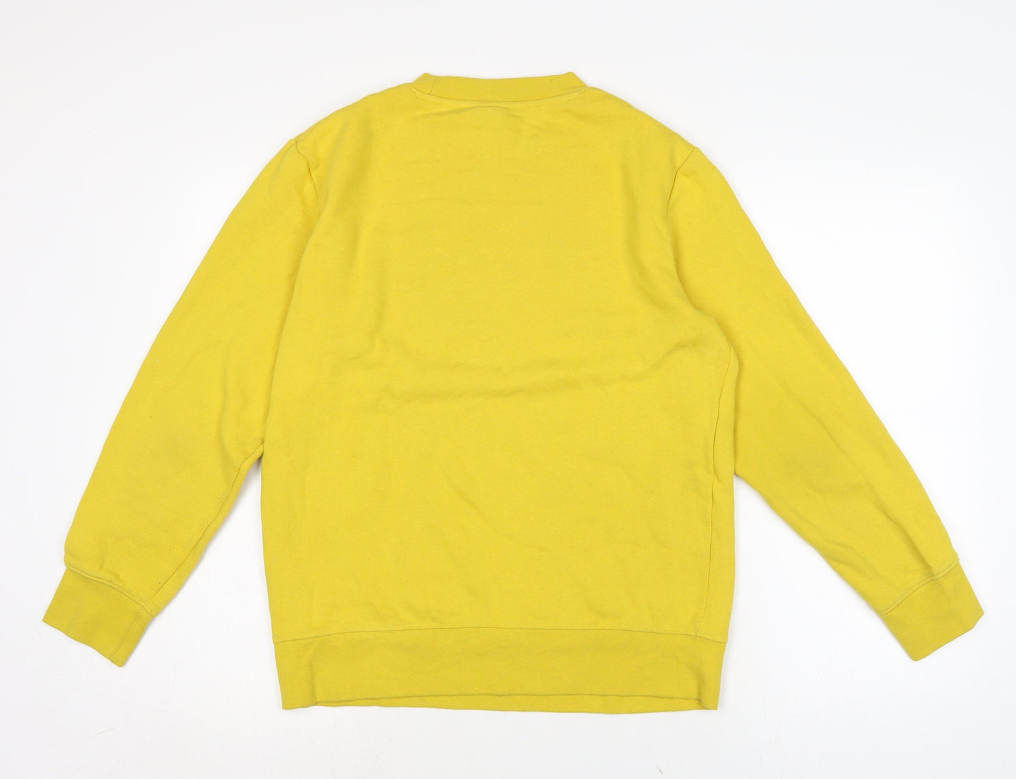 H&M Mens Yellow Cotton Pullover Sweatshirt Size S