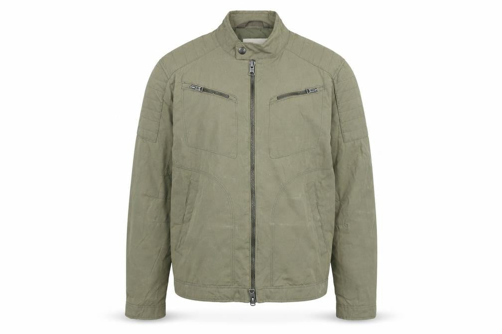 MNG Mens Green Biker Jacket Size L Zip
