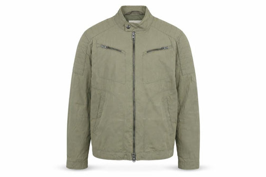 Mango Mens Green Biker Jacket Size L Zip